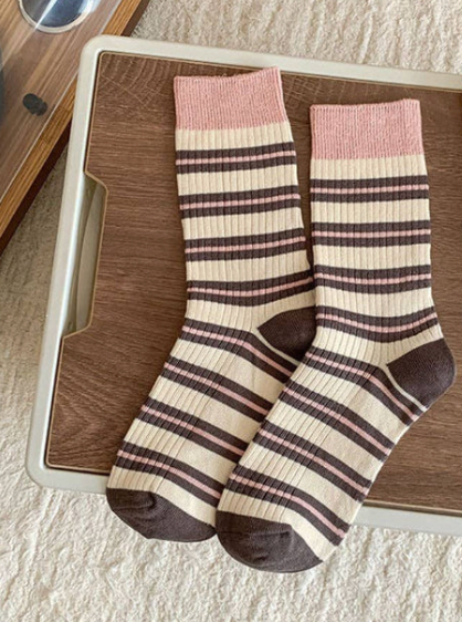 Bella - Striped Crew Socks