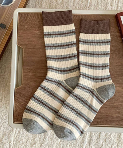 Bella - Striped Crew Socks