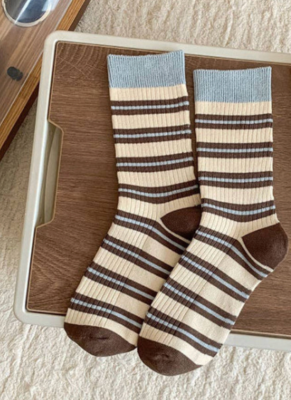 Bella - Striped Crew Socks
