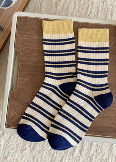 Bella - Striped Crew Socks