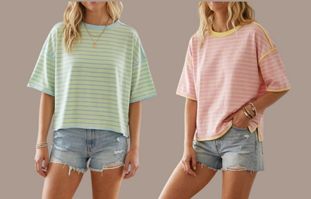 Cassie - Striped Relaxed Fit Tee
