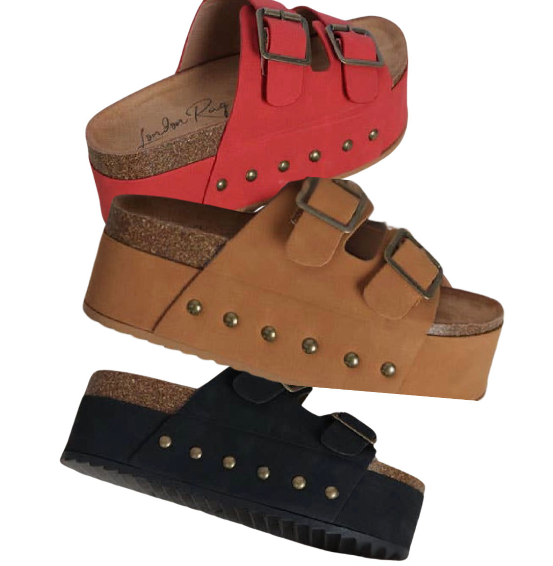 Tilly - Studded Faux Leather Platform Sandals