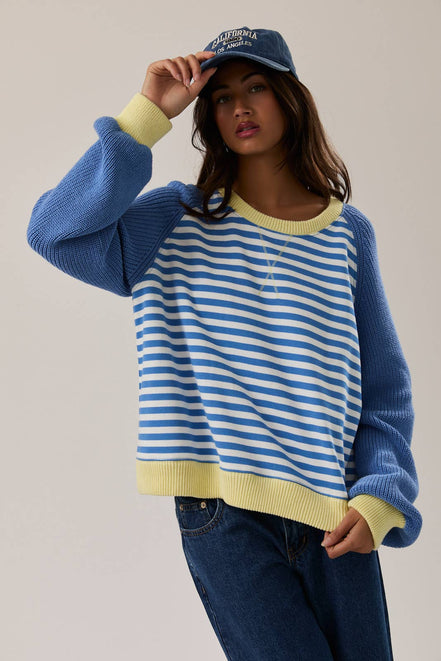 Skye - Striped Pullover w/Sweater Sleeves