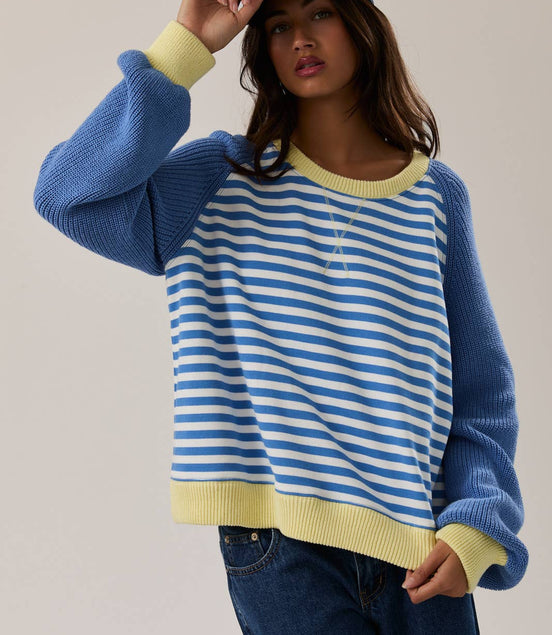 Skye - Striped Pullover w/Sweater Sleeves