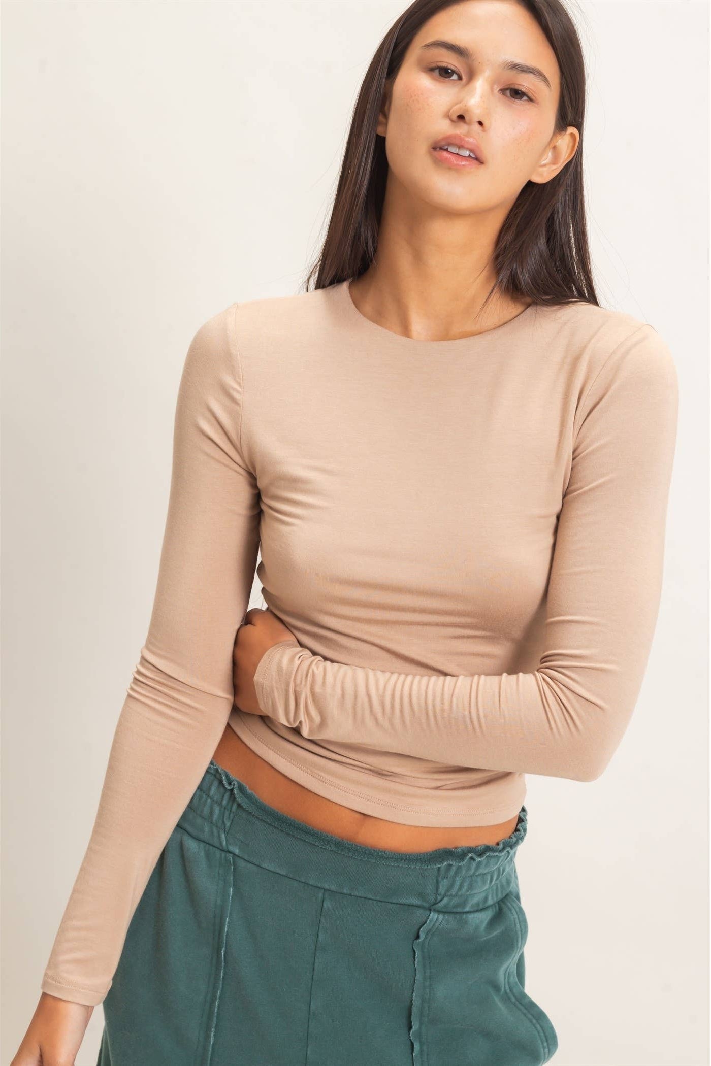 Fallon - Crew Neck Long Sleeve Top