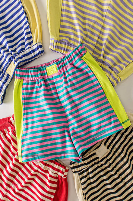 Tate Striped Color Block Lounge Shorts