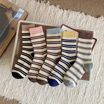 Bella - Striped Crew Socks