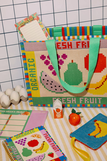 Fruity Farmers Market Rattan Bag