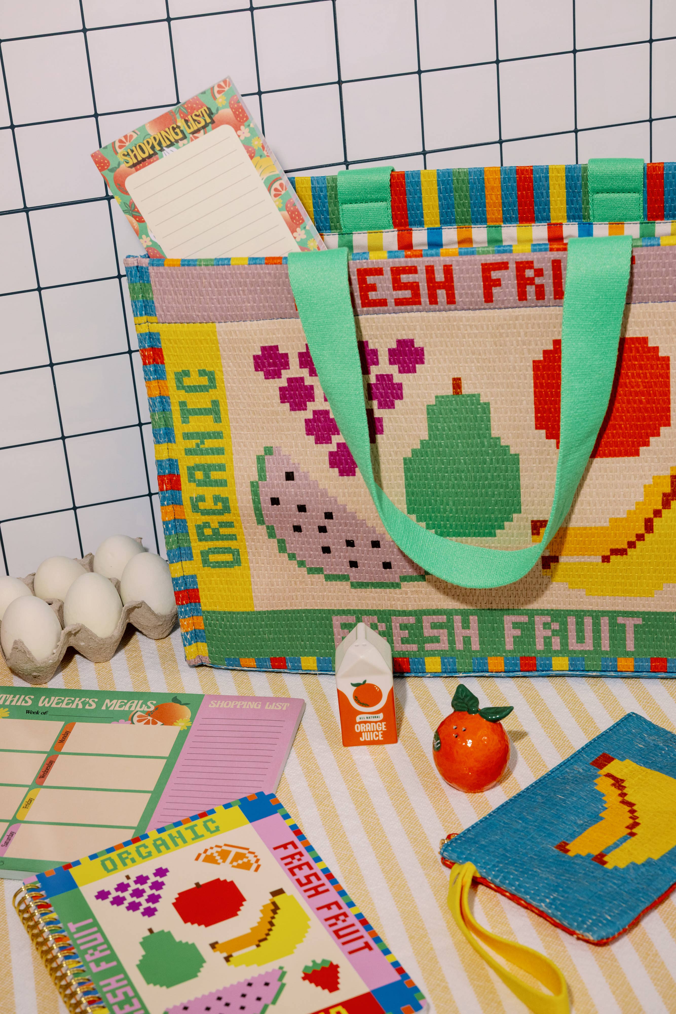 Fruity Farmers Market Rattan Bag