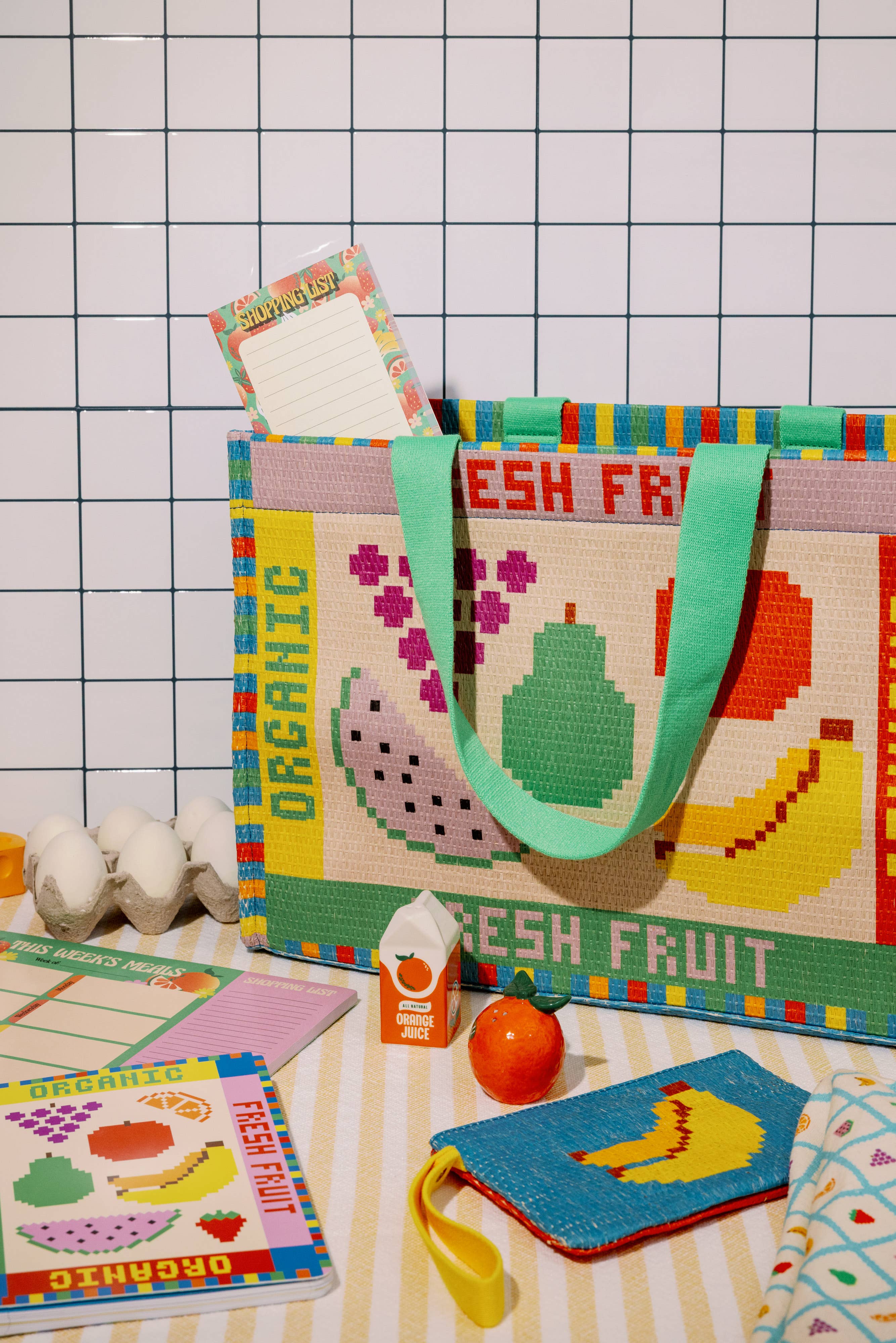Fruity Farmers Market Rattan Bag