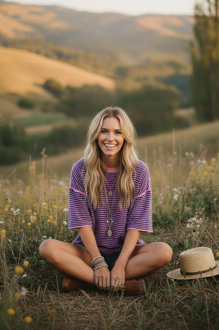 Carly - Striped Oversized Top