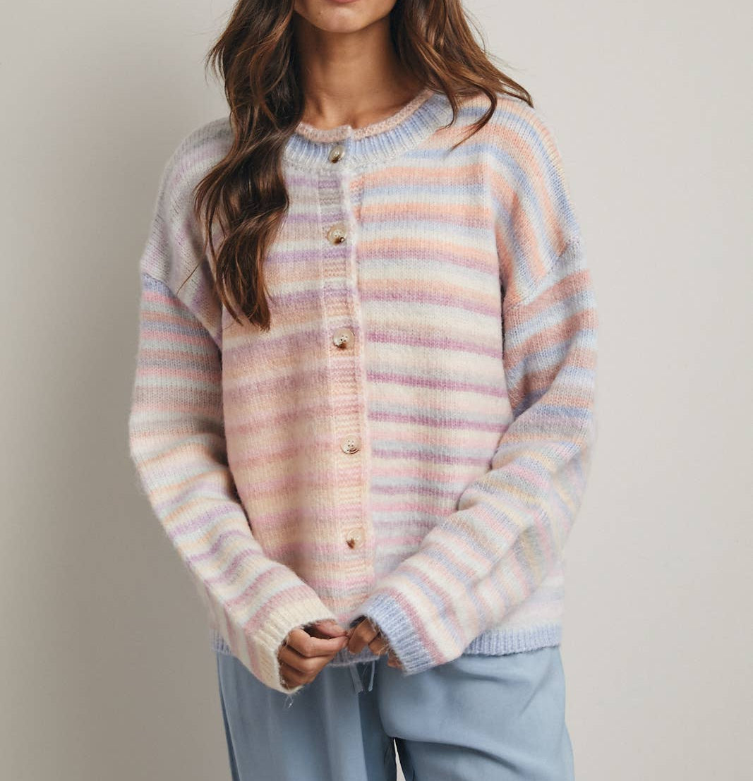 Dreamy - Rainbow Button-up Cardigan