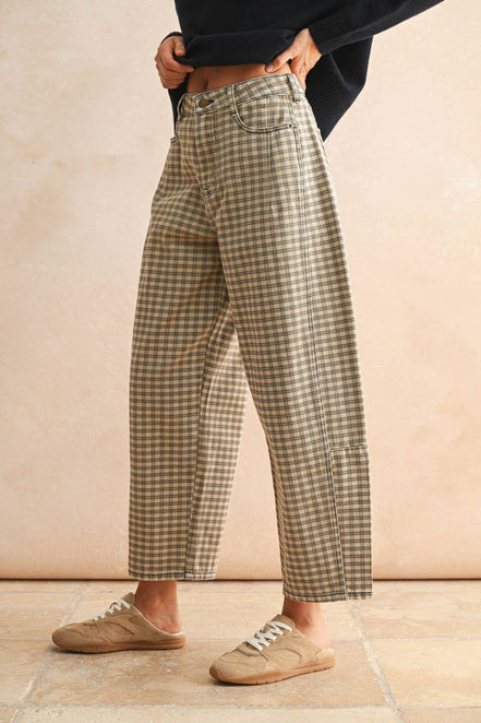 Holland - Plaid Barrel Jeans