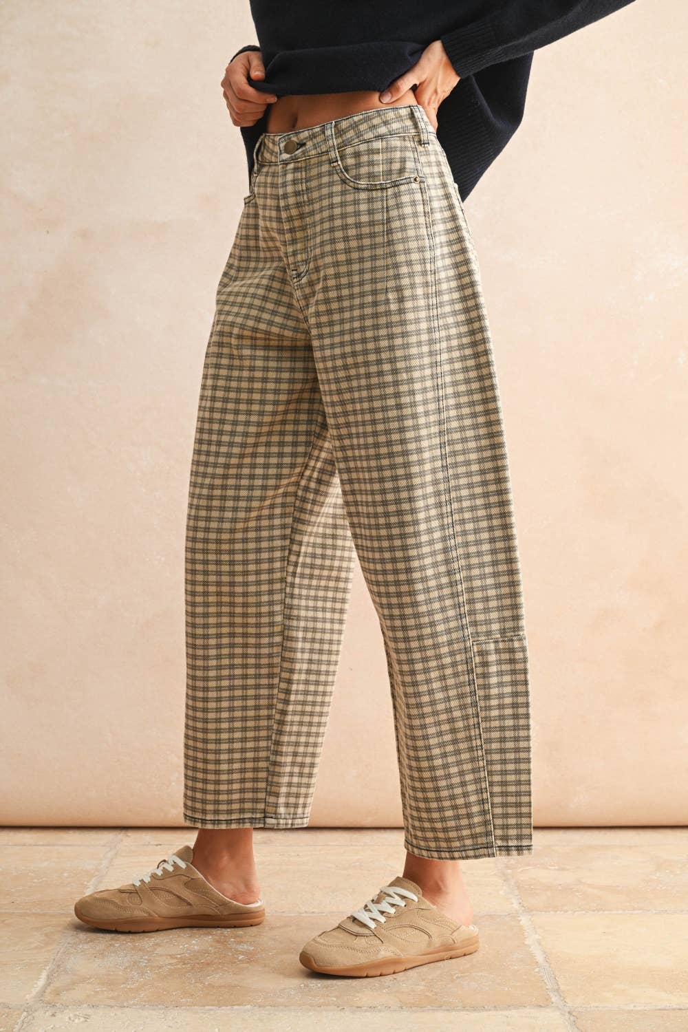 Holland - Plaid Barrel Jeans