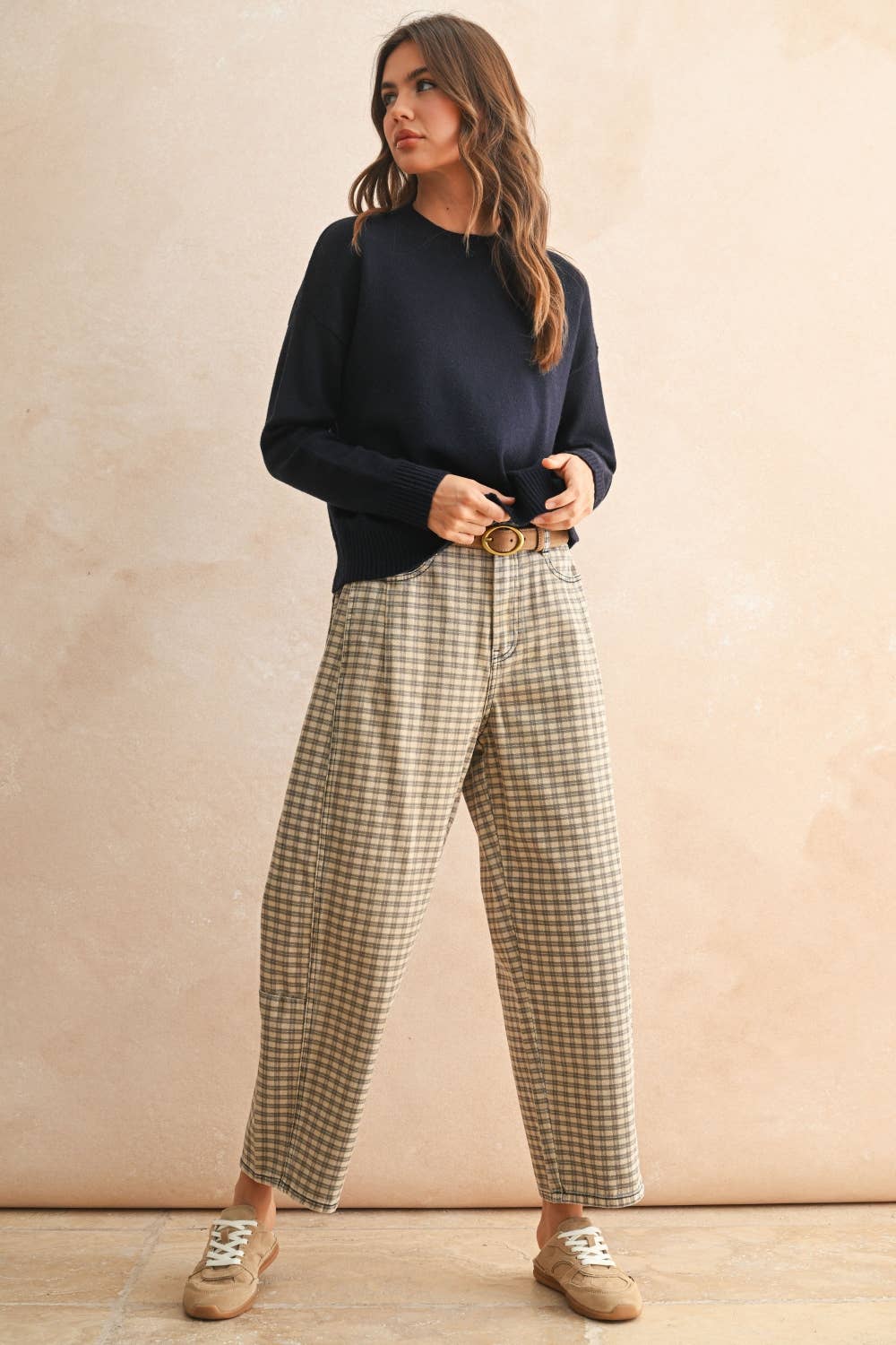 Holland - Plaid Barrel Jeans