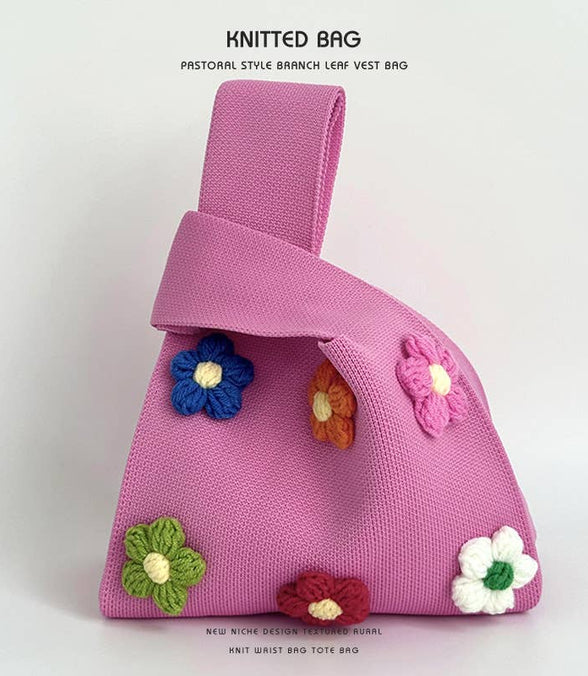 Flower Power Knit Handbag
