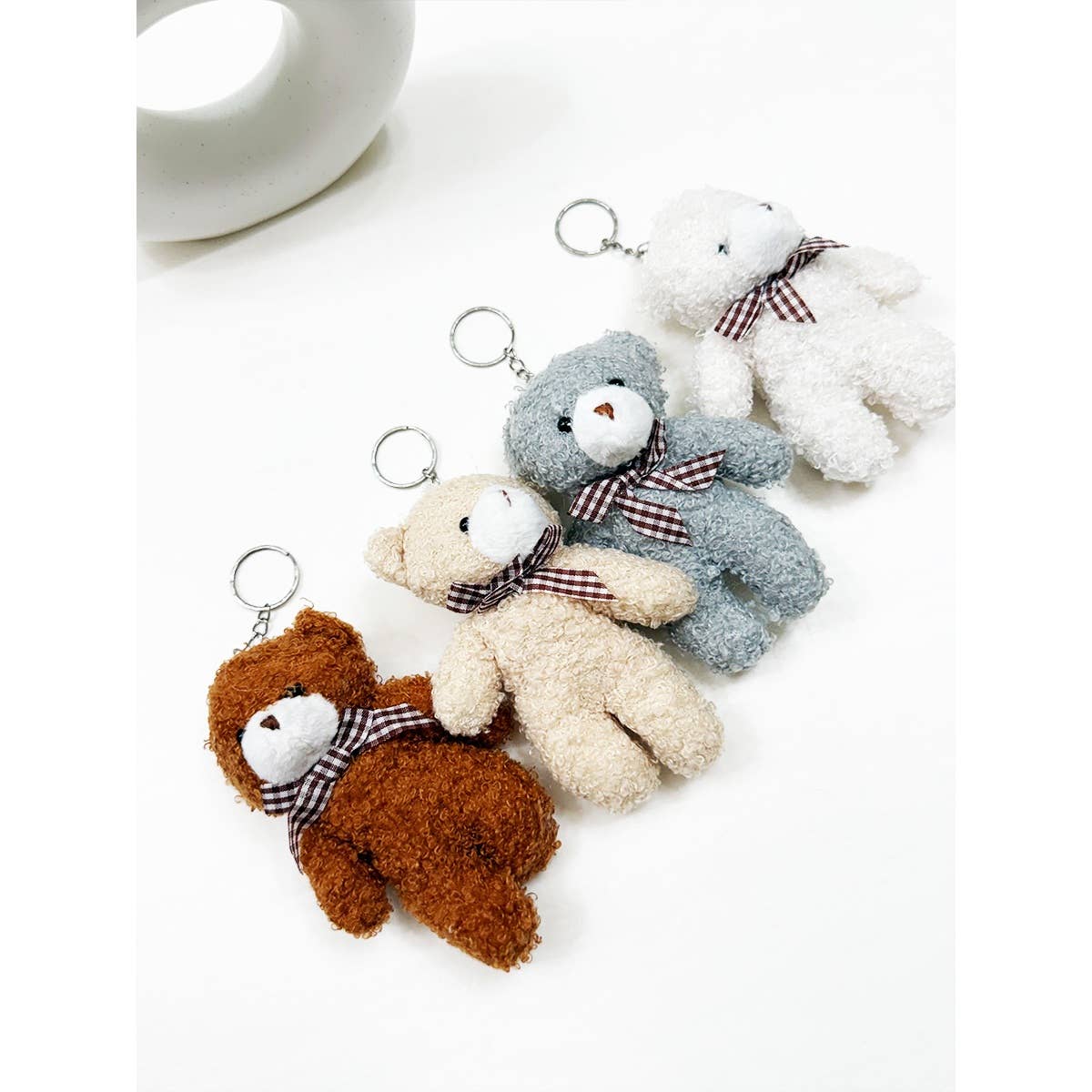 Plush Bear Charm Keychain
