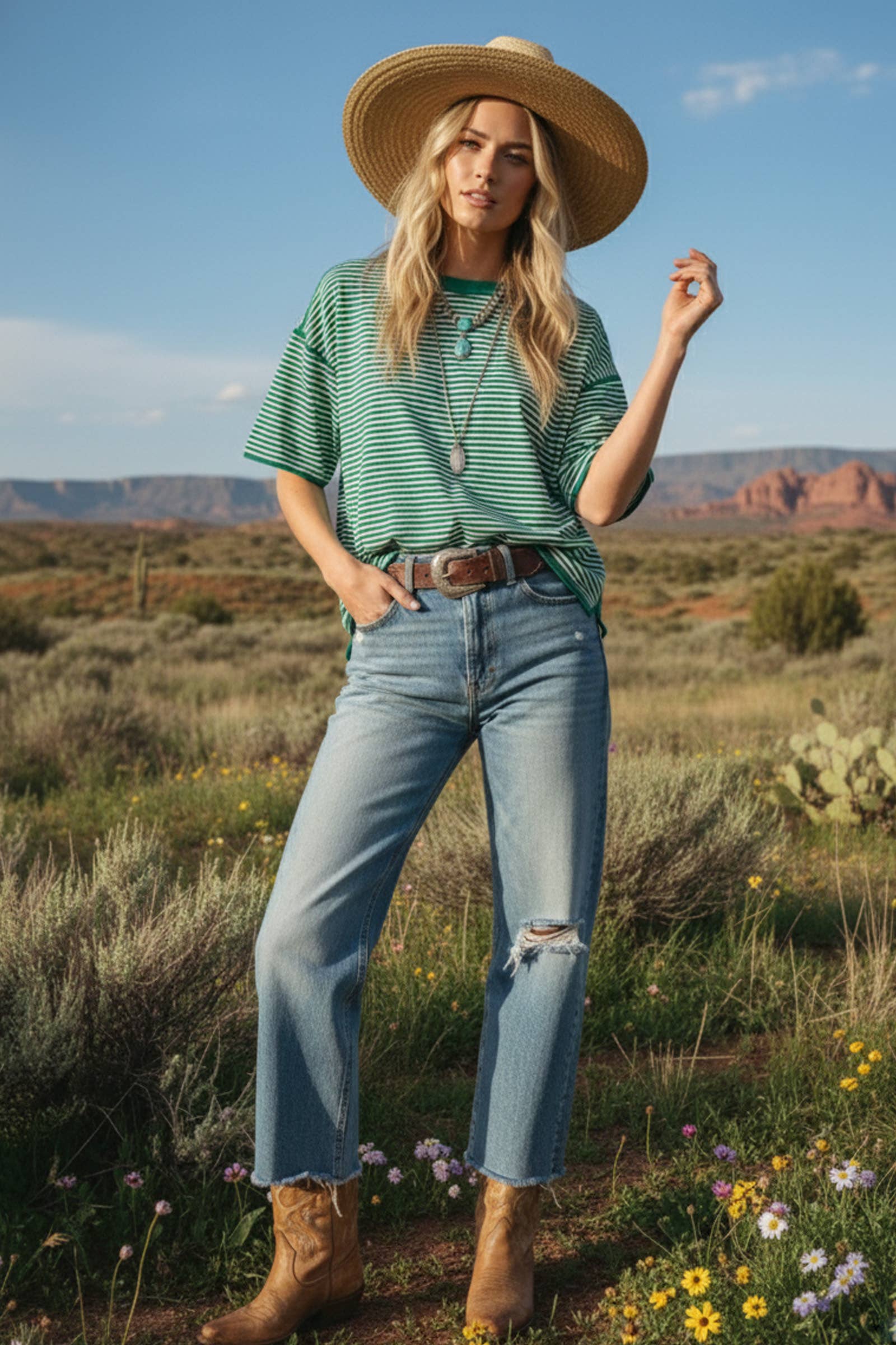 Carly - Striped Oversized Top