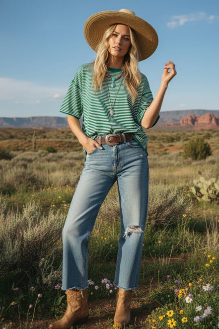 Carly - Striped Oversized Top