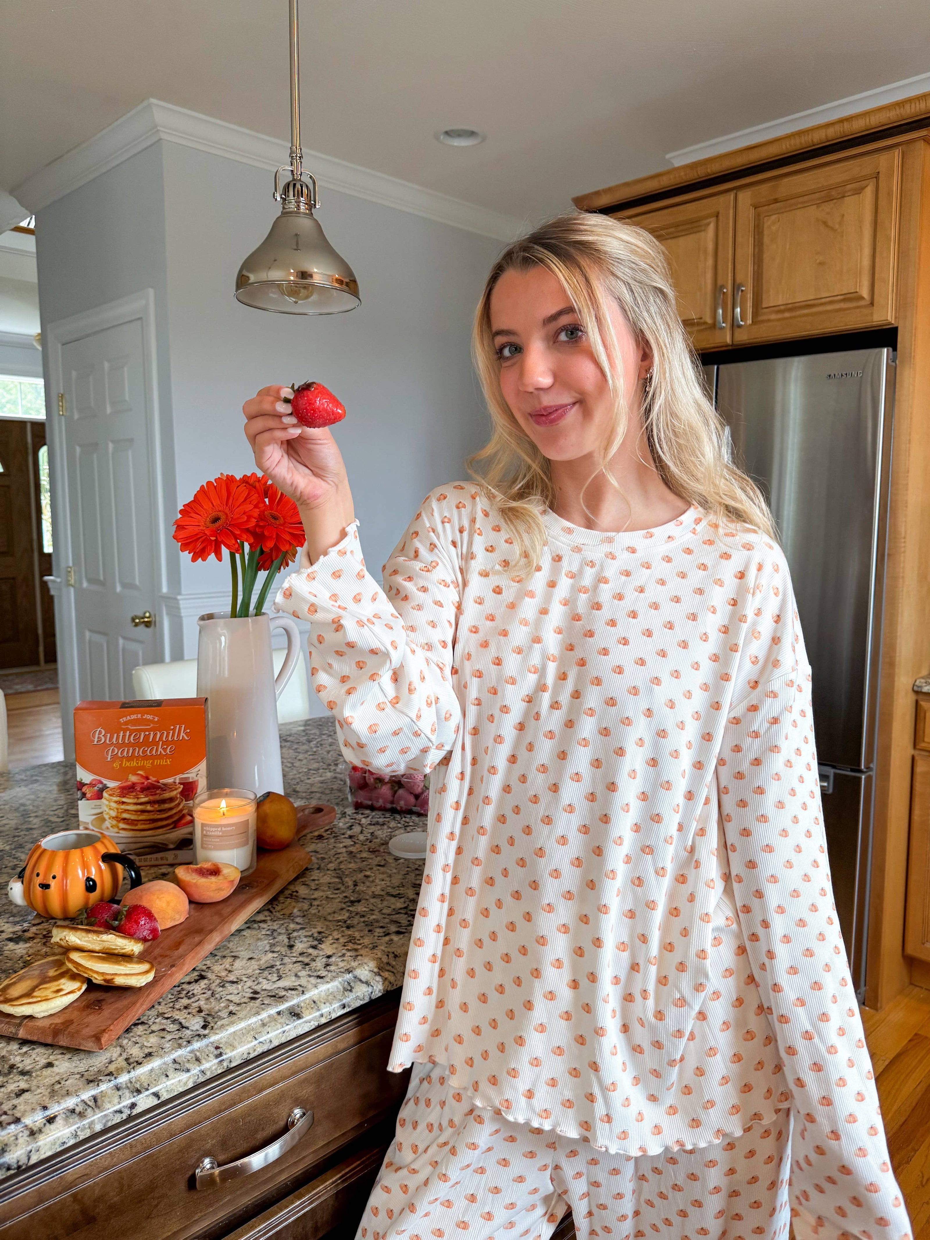 Pumpkin Autumn Fall Lounge Top