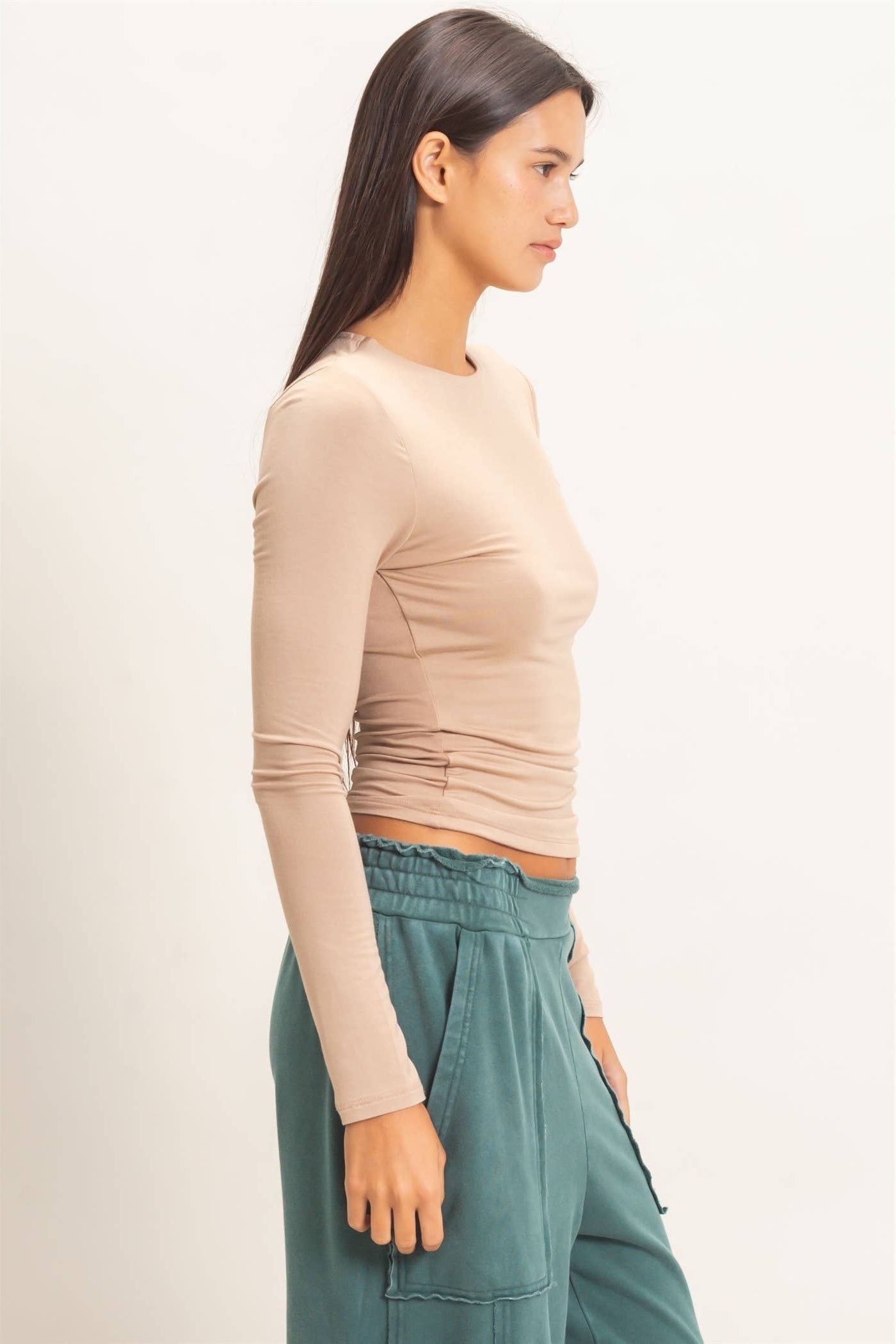 Fallon - Crew Neck Long Sleeve Top