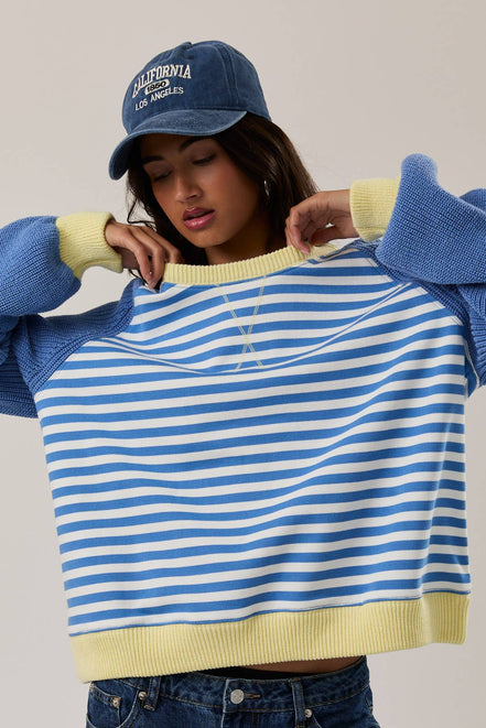 Skye - Striped Pullover w/Sweater Sleeves