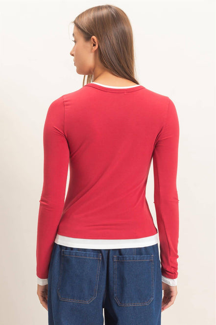 Romy - Layered Effect Long Sleeve Top