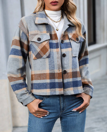 Quinn - Cropped Plaid Jacket