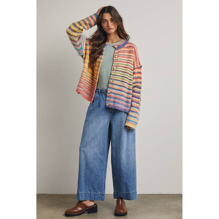 Dreamy - Rainbow Button-up Cardigan