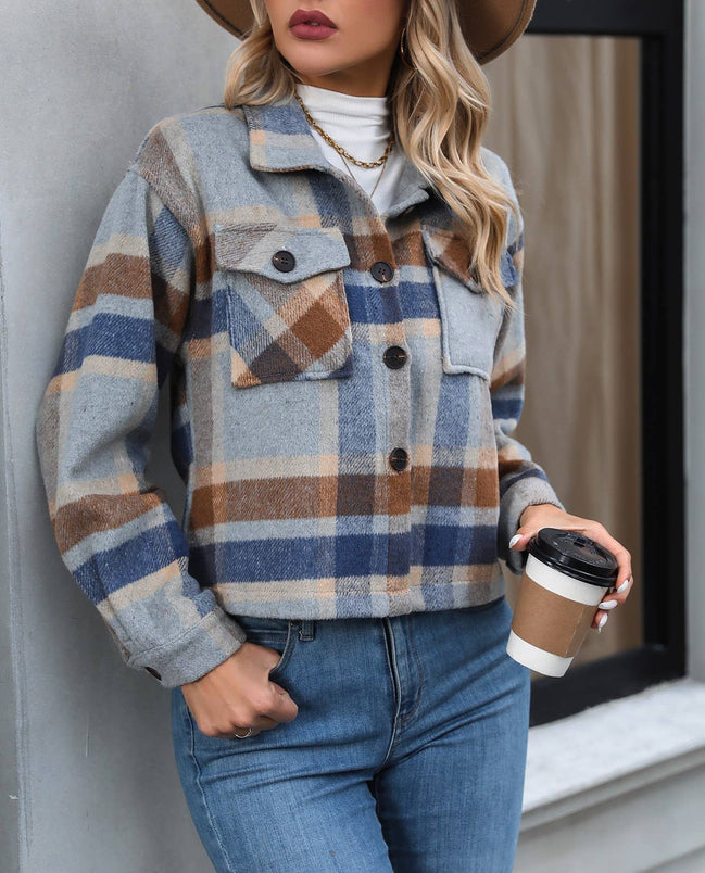Quinn - Cropped Plaid Jacket