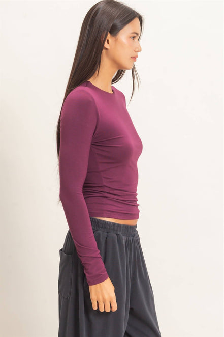 Fallon - Crew Neck Long Sleeve Top