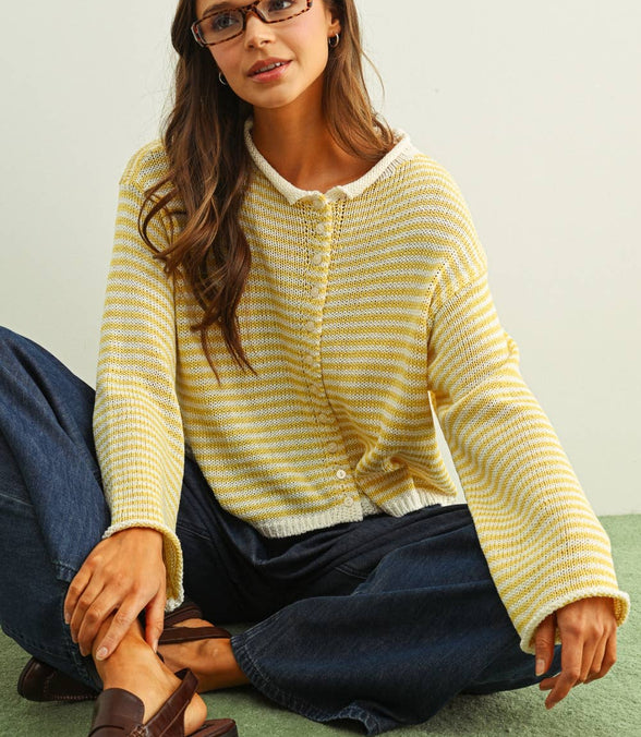 Nikki - Stripe Knit Cardigan