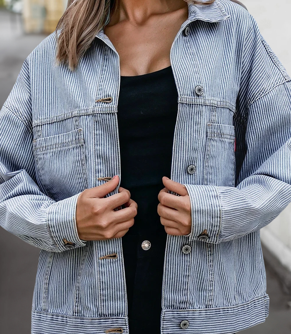 Blake - Denim Pin Striped Jacket