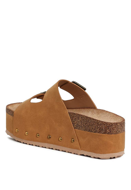 Tilly - Studded Faux Leather Platform Sandals