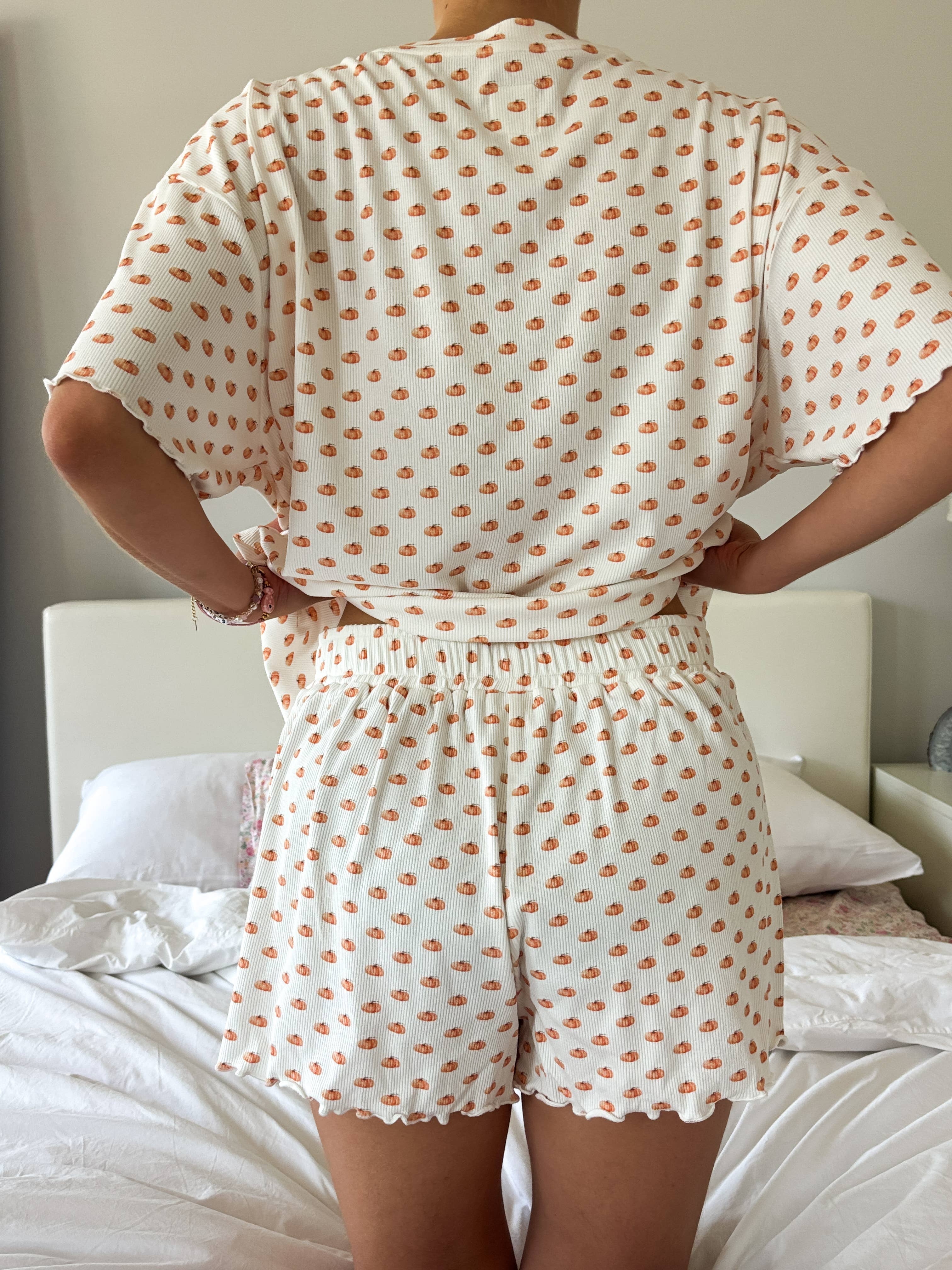 Pumpkin Autumn Fall Lounge Shorts