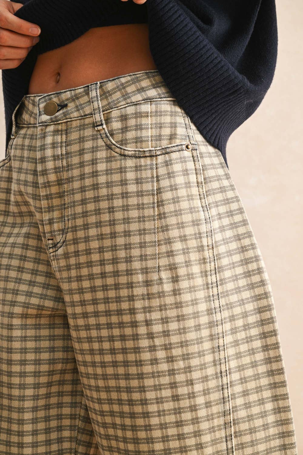 Holland - Plaid Barrel Jeans