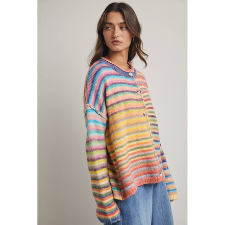 Dreamy - Rainbow Button-up Cardigan