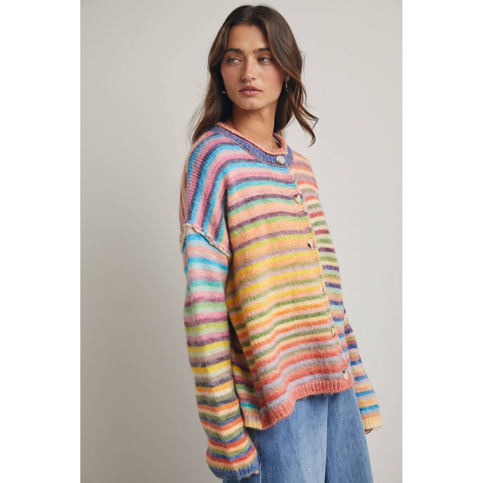 Dreamy - Rainbow Button-up Cardigan