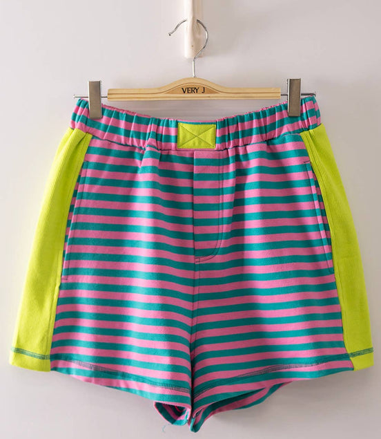 Tate Striped Color Block Lounge Shorts