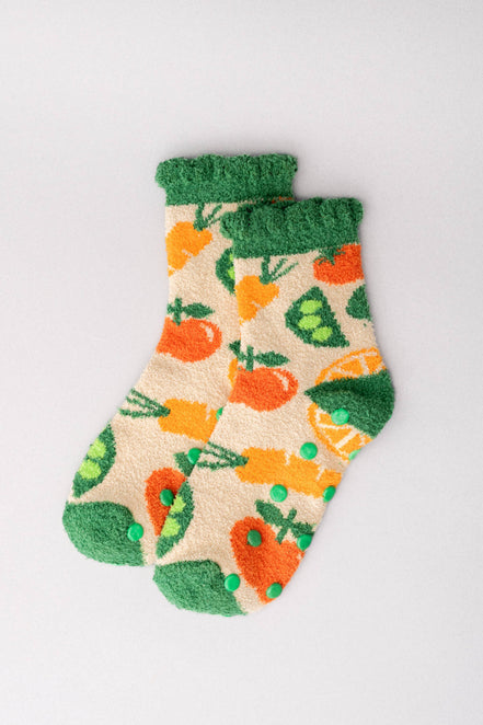Veggie Cozy Grip Socks