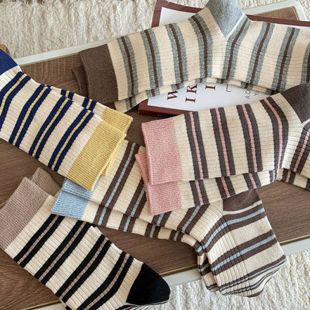 Bella - Striped Crew Socks