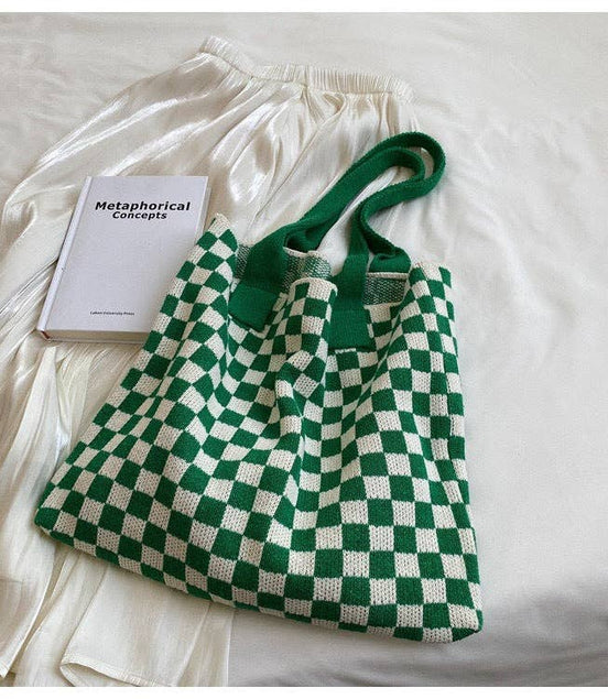 Moxie - Checkered Knit Tote